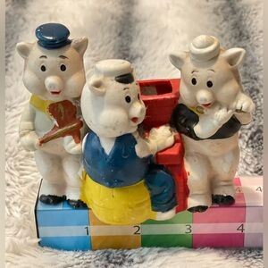 Walt Disney 1930’s Three Little Pigs Tooth Brush Holder-Vintage